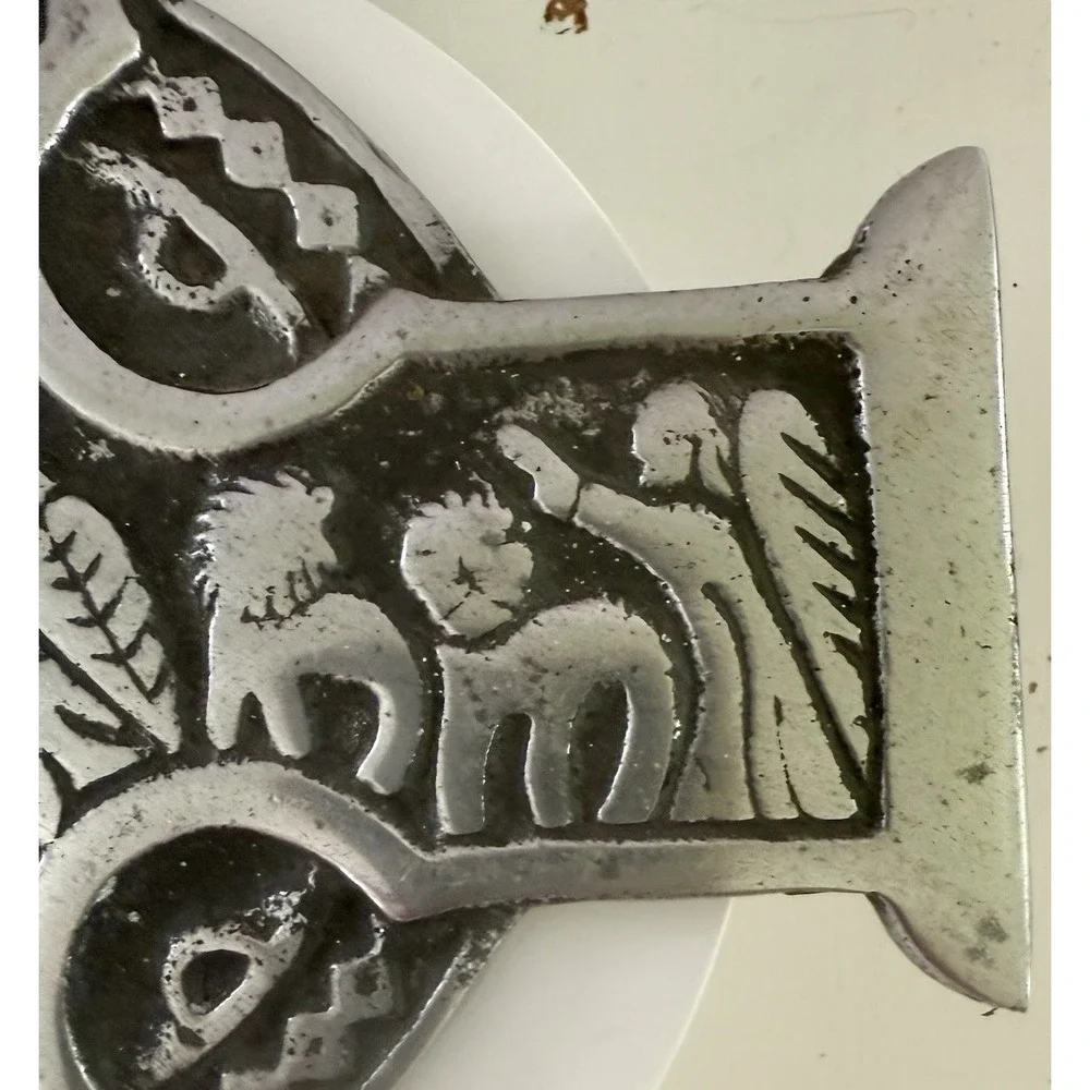 Vintage Mid Century Modern Religious Cross Cast Aluminum Wall Art 12